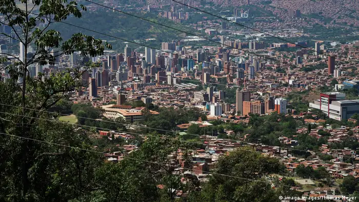 View of the city of Rionegro near Medellín in the Colombian province of Antioquia. 
