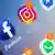 Логотипы Facebook, Instagram и WhatsApp на экране смартфона