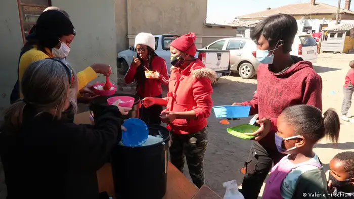 Soup kitchen in South Africa serving poor city dwellers